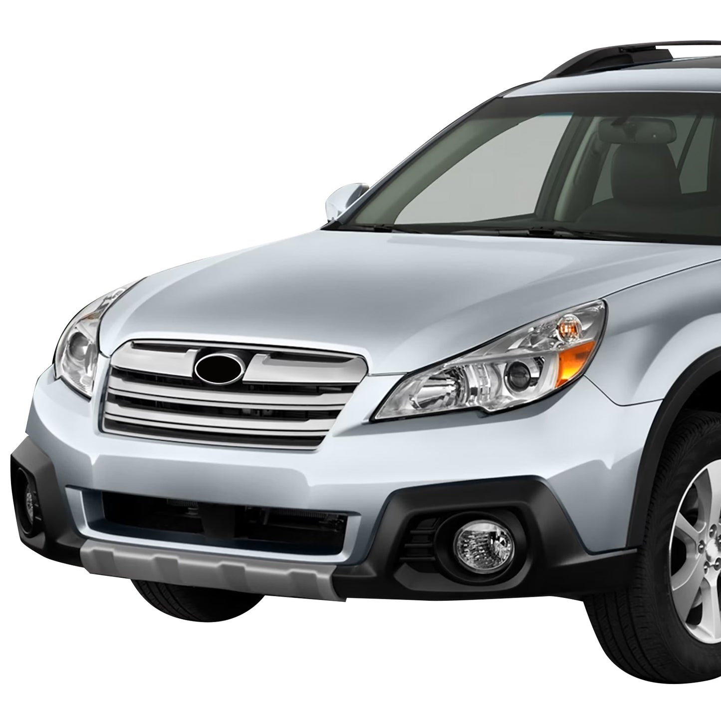 PARRILLA GRILLE - SB LGCY/OTBAK 10-14/ GRILLE ASS'Y 13-14/ MAT-BLACK W/CHROME/ PAINTED SILVER MOUDLING/ (OUTBACK)//PARTS.NO,SU1200152//OEM NO,91121AJ14A