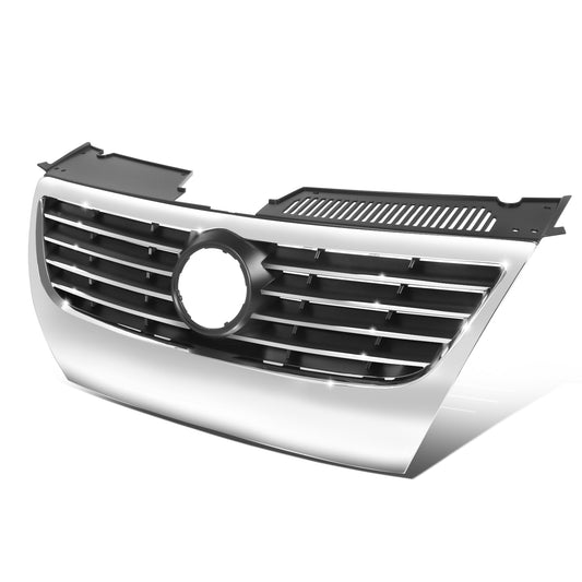 PARRILLA GRILLE - VG PASAT '05-'10/ GRILLE ASS'Y/ MAT-BLACK W/CHROME MOULDING/ W/O PARKING AID,W/O SENSOR H./ (BIG LOGO)