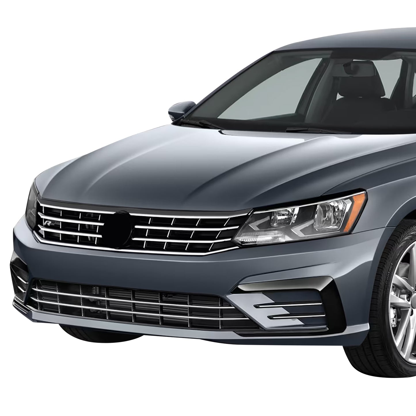 PARRILLA GRILLE - VG PASAT '11-'15/ GRILLE ASS'Y 18-20/ MAT-BLACK/ W/SILVER BLACK/ W/CHROME MOULDING//PARTS.NO,VW1200155//OEM NO,561853651OQE