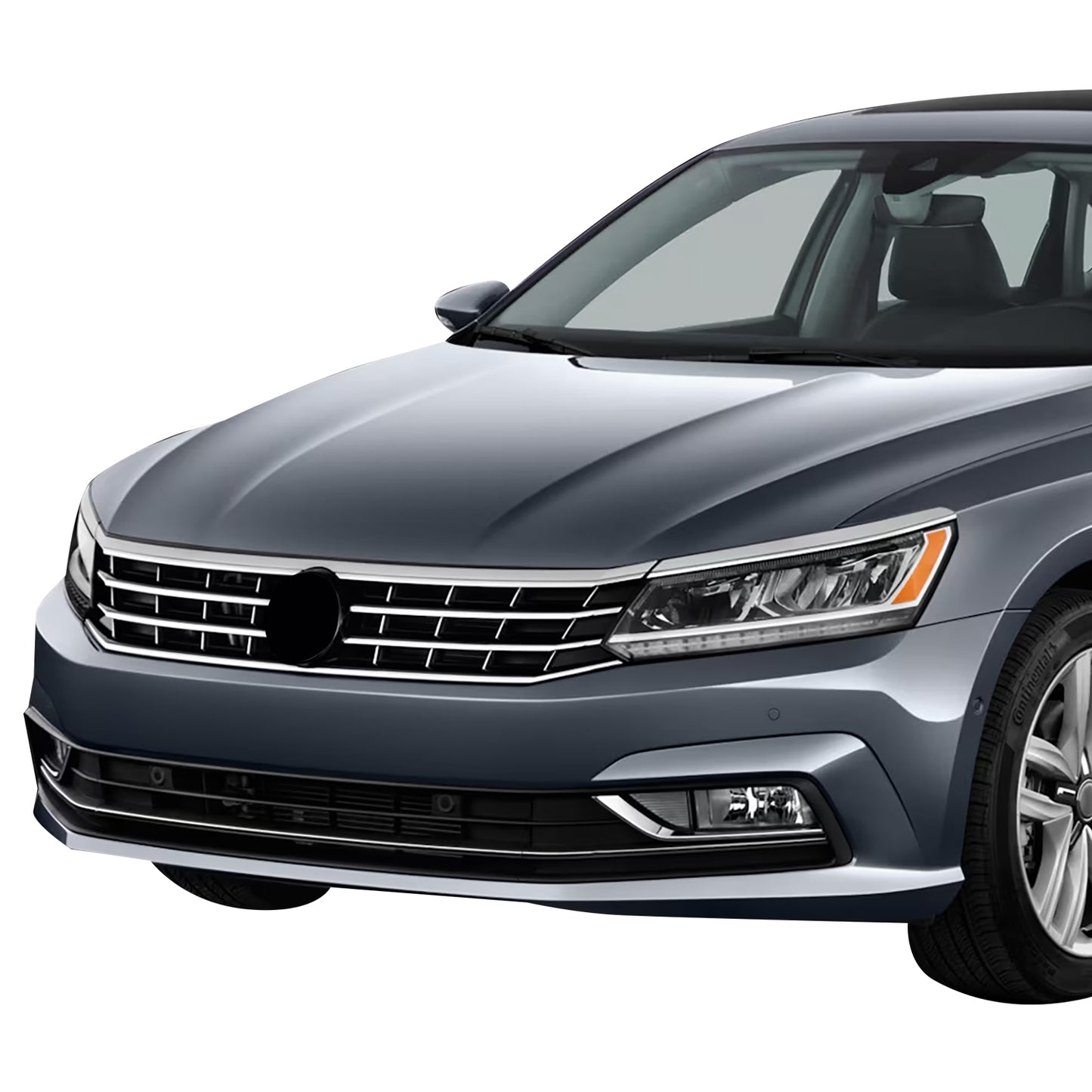 PARRILLA GRILLE - VG PASAT '16-'19/'20-ON/ GRILLE ASS'Y 16-19/ PAINTED BLACK/SILVER/ W/CHROME MOULDING/ (W/O COLLISION WARNING)/(LED TYPE)//PARTS.NO,VW1200170//OEM NO,561853651GNLB