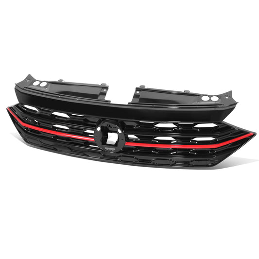 PARRILLA GRILLE - VG JETA 19-23/ GRILLE ASS'Y/ GLOSS BLACK/ W/PAINTED RED FINISH (GLI)//PARTS.NO,VW1200178//OEM NO,17A853651ADCEE