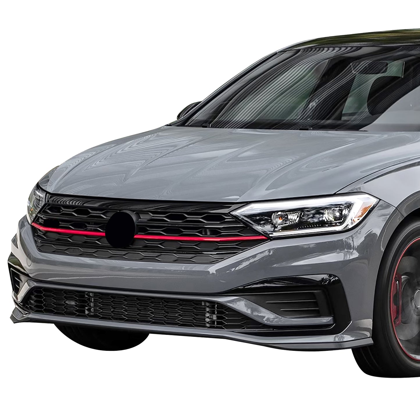 PARRILLA GRILLE - VG JETA 19-23/ GRILLE ASS'Y/ GLOSS BLACK/ W/PAINTED RED FINISH (GLI)//PARTS.NO,VW1200178//OEM NO,17A853651ADCEE