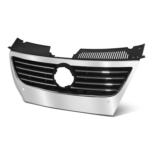 PARRILLA GRILLE - VG PASAT '05-'10/ GRILLE ASS'Y/ MAT-BLACK W/CHROME MOULDING/ W/PARKING AID,W/SENSOR H./ (BIG LOGO)