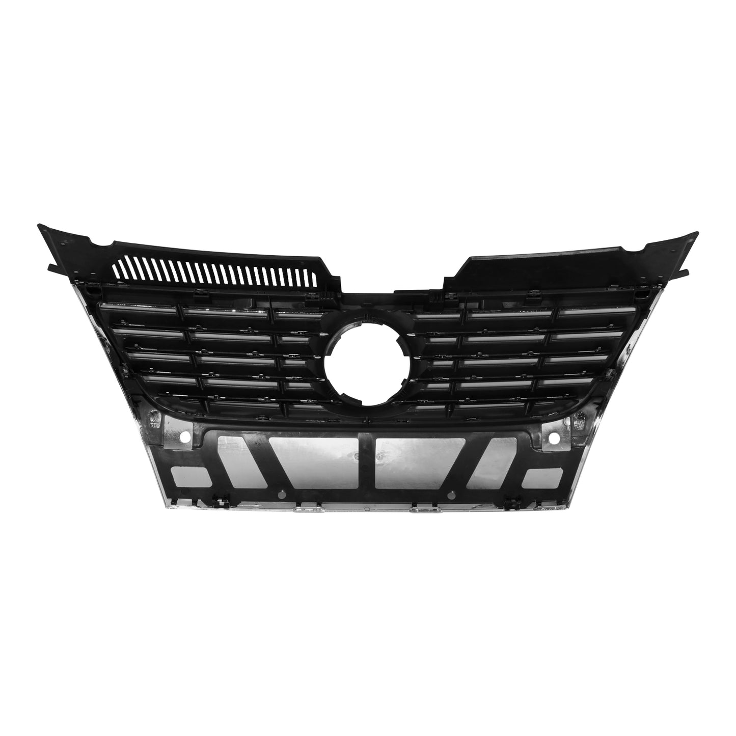 PARRILLA GRILLE - VG PASAT '05-'10/ GRILLE ASS'Y/ MAT-BLACK W/CHROME MOULDING/ W/PARKING AID,W/SENSOR H./ (BIG LOGO)