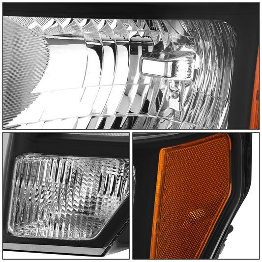 FAROS OE STYLE - 10-14 FORD F-150 - WITH FACTORY BLACK HOUSING - WITH HALOGEN HEADLAMPS - 9008 HIGH / LOW BEAM / 168 MARKER / 3157NA - BLACK HOUSING - LEFT