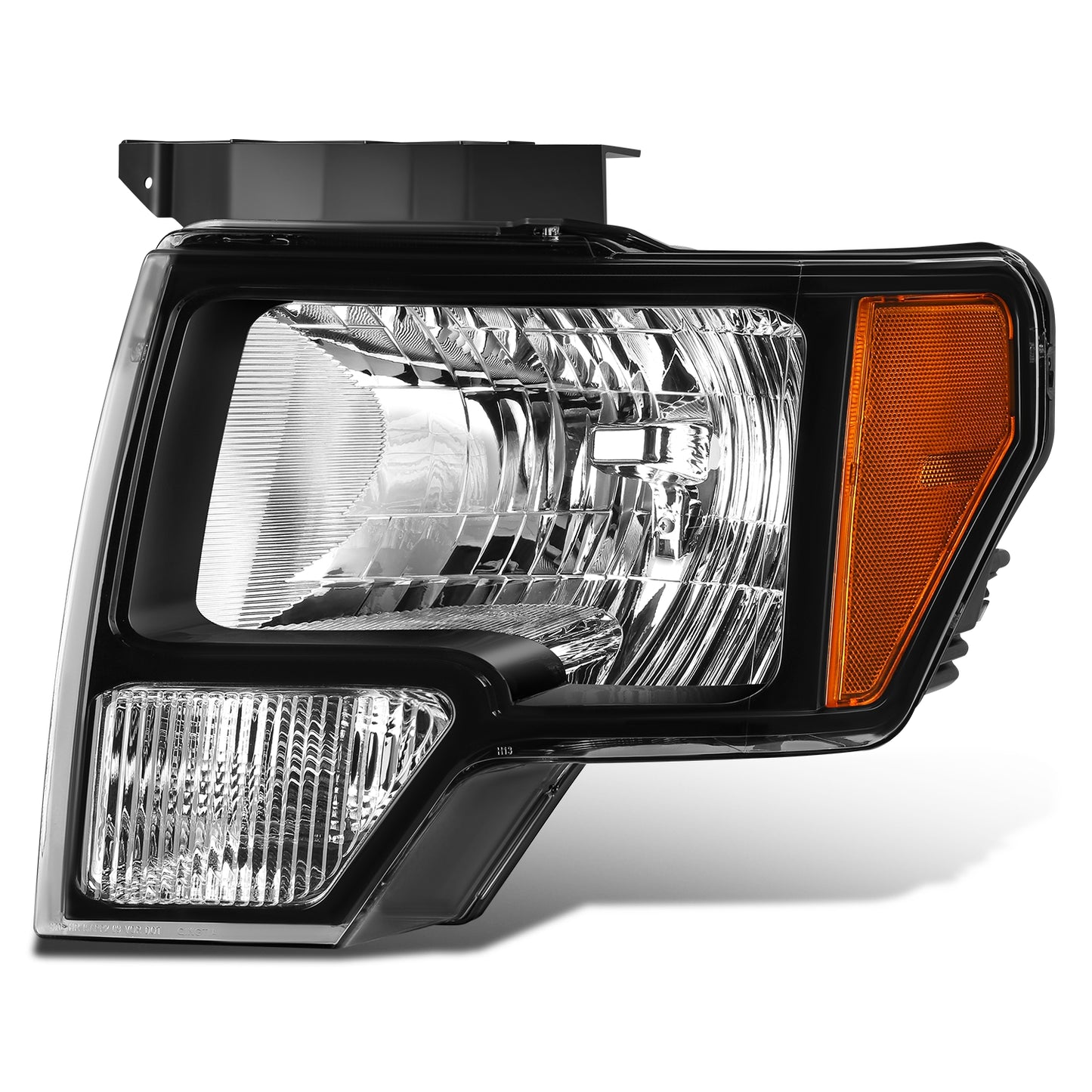 FAROS OE STYLE - 10-14 FORD F-150 - WITH FACTORY BLACK HOUSING - WITH HALOGEN HEADLAMPS - 9008 HIGH / LOW BEAM / 168 MARKER / 3157NA - BLACK HOUSING - LEFT