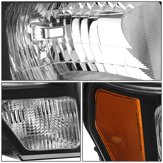 FAROS OE STYLE - 10-14 FORD F-150 - WITH FACTORY BLACK HOUSING - WITH HALOGEN HEADLAMPS - 9008 HIGH / LOW BEAM / 168 MARKER / 3157NA - BLACK HOUSING - RIGHT