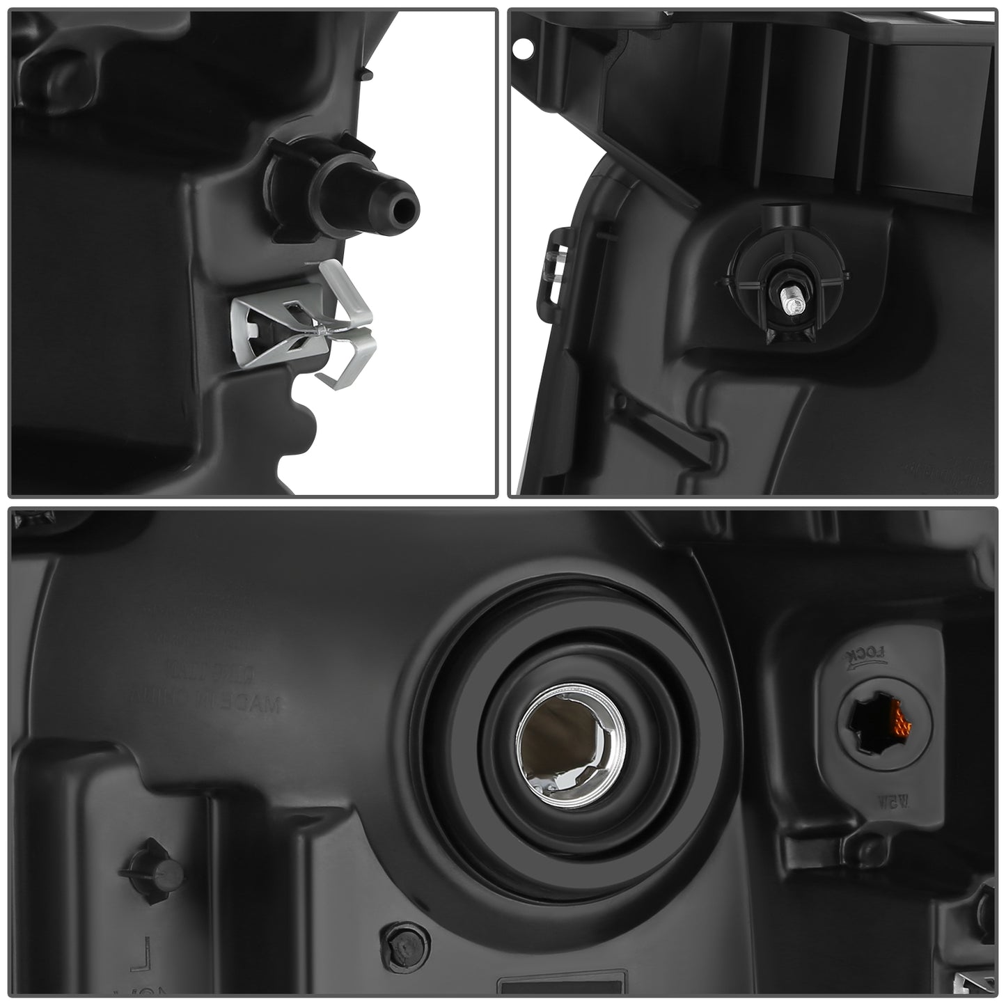 FAROS OE STYLE - 10-14 FORD F-150 - WITH FACTORY BLACK HOUSING - WITH HALOGEN HEADLAMPS - 9008 HIGH / LOW BEAM / 168 MARKER / 3157NA - BLACK HOUSING - RIGHT