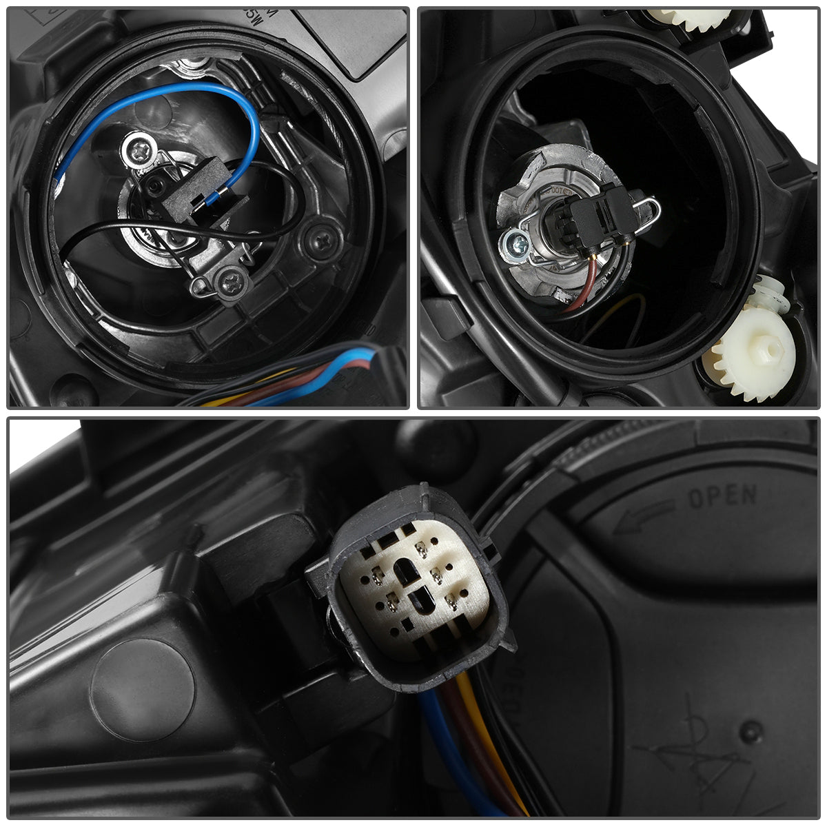 FAROS 19-21 CHEVY MALIBU - USES H7 HIGH / H1 LOW BEAM BULBS - FITS HALOGEN HEADLIGHT MODELS, NOT FOR FACTORY LED HEADLIGHTS - RIGHT - OE STYLE - BLACK