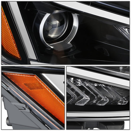 FAROS OE STYLE - 19-20 HYUNDAI ELANTRA - USES 9005 HIGH / LOW BEAM BULBS / 2357A TURN SIGNAL / 2825 SIDE MARKERS - FITS SE / SEL / VALUE EDITION MODELS W/O LED DAYTIME RUNNING LAMPS; HALOGEN TYPE; FOR VEHICLES BUILT IN THE USA - RIGHT - OE STYLE - BLACK