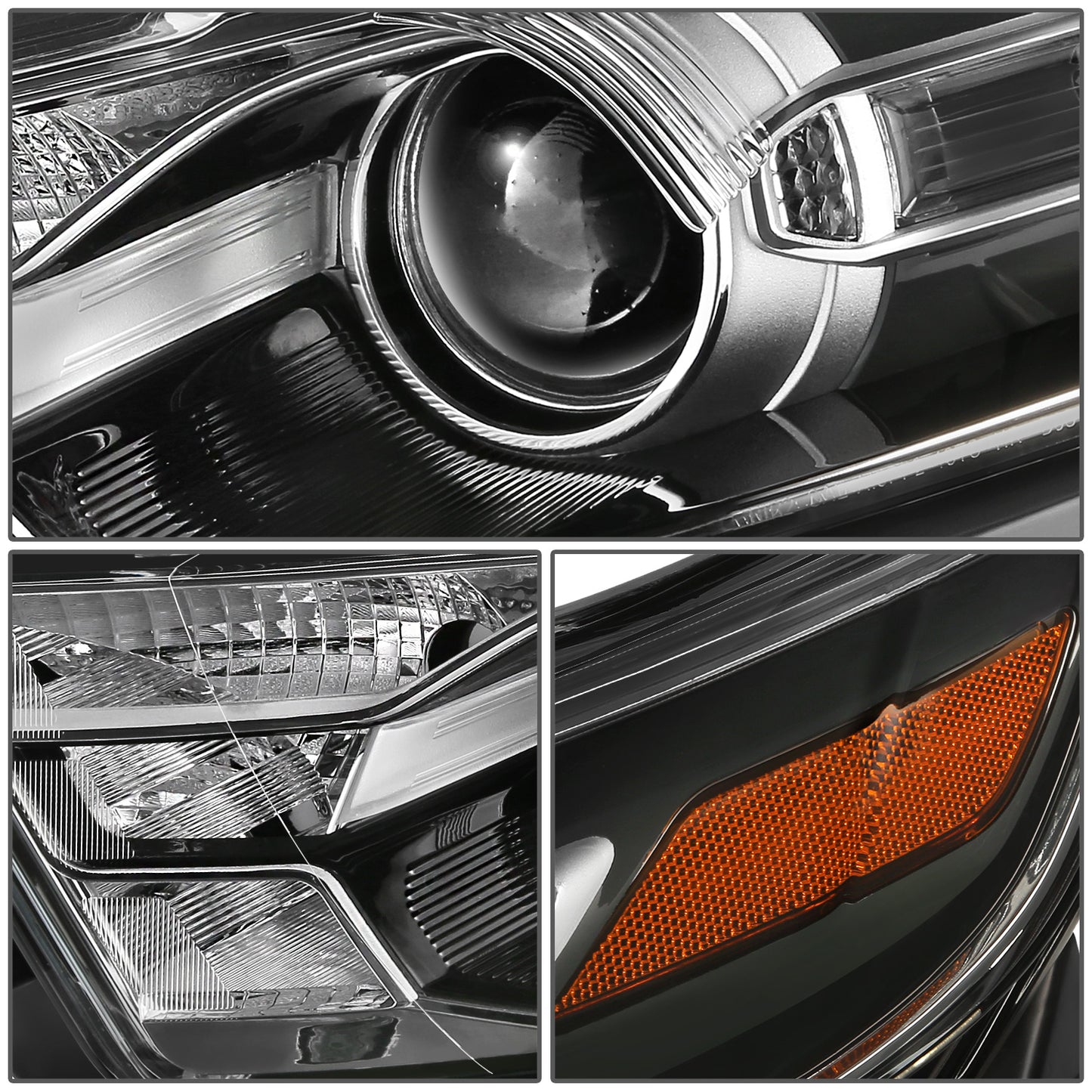 FAROS OE STYLE - 13-19 FORD TAURUS - FITS MODELS WITH FACTORY HALOGEN HEADLIGHTS - 9012 HIGH / LOW BEAM / 3457NA TURN SIGNAL / WY5W SIDE MARKER - BLACK HOUSING - LEFT