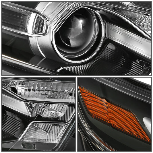 FAROS OE STYLE - 13-19 FORD TAURUS - FITS MODELS WITH FACTORY HALOGEN HEADLIGHTS - 9012 HIGH / LOW BEAM / 3457NA TURN SIGNAL / WY5W SIDE MARKER - BLACK HOUSING - RIGHT