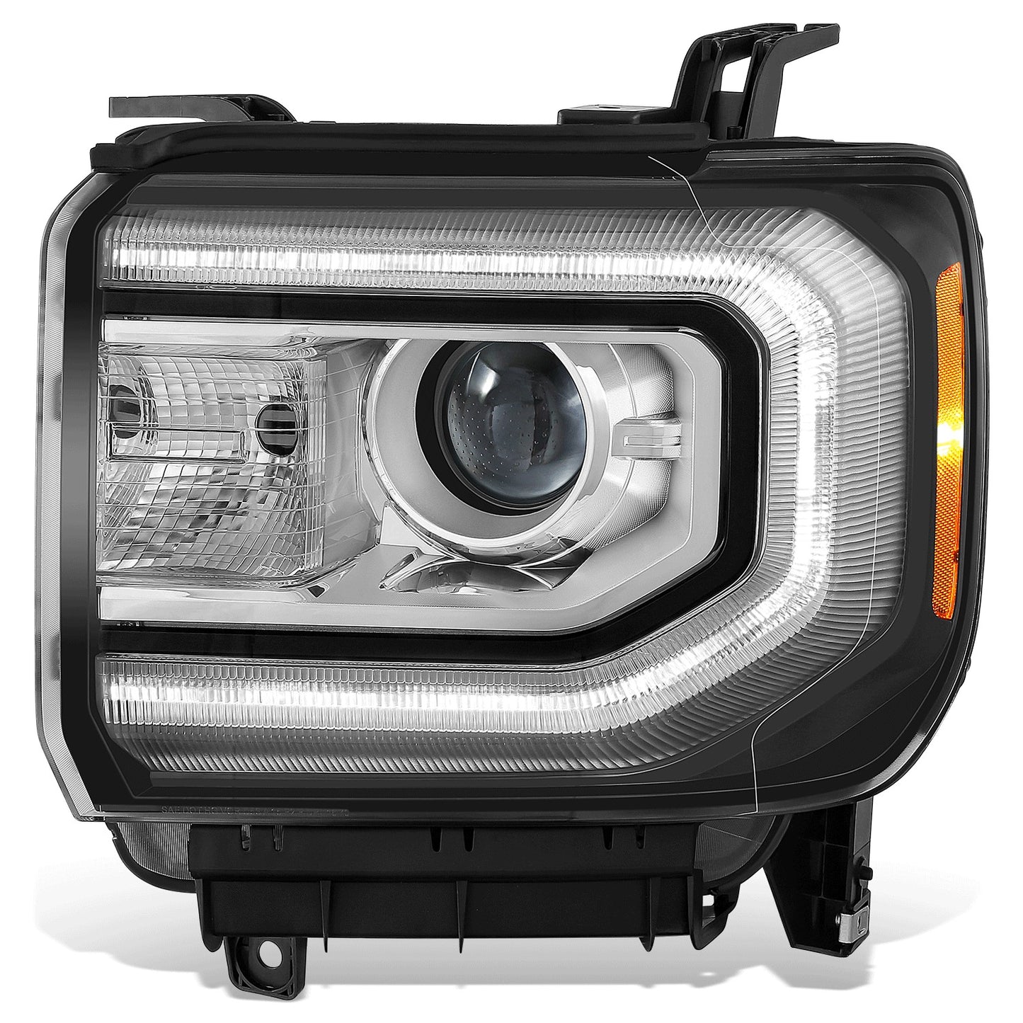 FAROS OE STYLE - 16-18 GMC SIERRA 1500 / 19 GMC SIERRA 1500 LIMITED - HID DRL HEADLIGHT - D5S HEADLIGHT / 7443NA TURN SIGNAL - BLACK HOUSING / AMBER REFLECTOR - LEFT