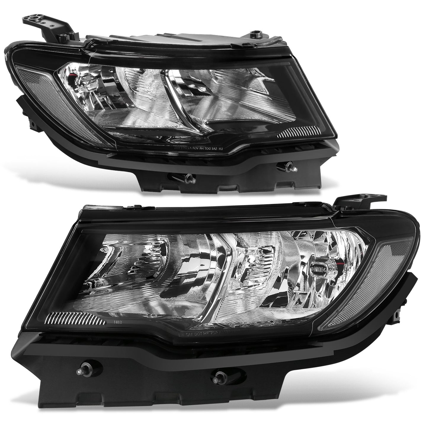 FAROS OE STYLE - 17-21 JEEP COMPASS - BLACK HOUSING - CLEAR REFLECTOR