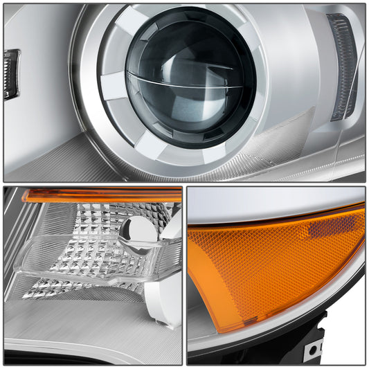 FAROS OE STYLE - 11-14 FORD EDGE - HID HEADLIGHT - D3S HEADLIGHT / 3457A TURN SIGNAL - CHROME HOUSING / AMBER REFLECTOR - LEFT