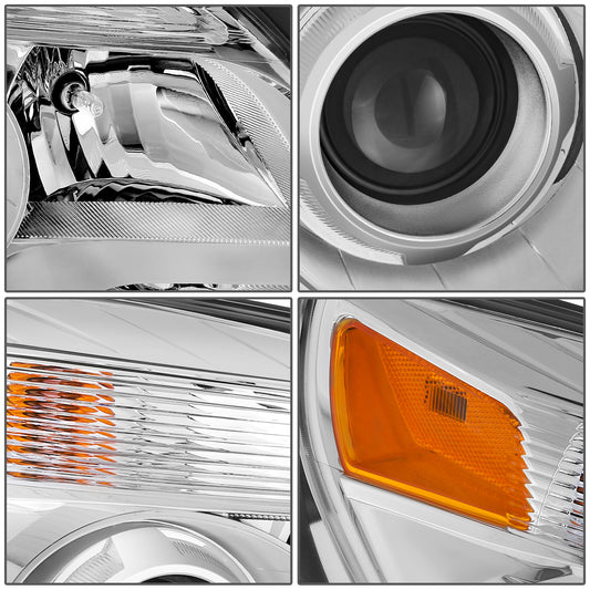 FAROS OE STYLE - 10-15 CHEVY EQUINOX - FITS LTZ MODELS - PROJECTOR HEADLIGHT - H11 LOW / 9005 HIGH / 194 MARKER / 7443NA TURN SIGNAL - CHROME HOUSING / AMBER REFLECTOR - RIGHT