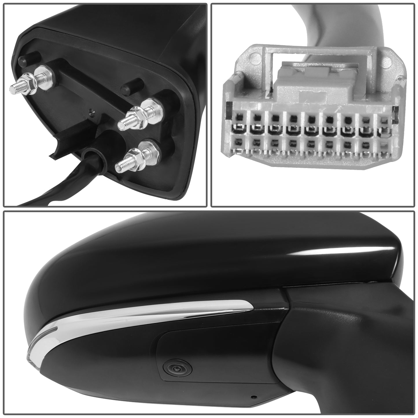 RETROVISOR MIRROR - OE STYLE - TOYOTA AVALON 19-22 - WITH POWER WITH HEATED GLASS WITH SIGNAL WITH MEMORY WITH BLIND SPOT WITH CAMERA - PASSENGER SIDE - PAINT TO MATCH - BLACK