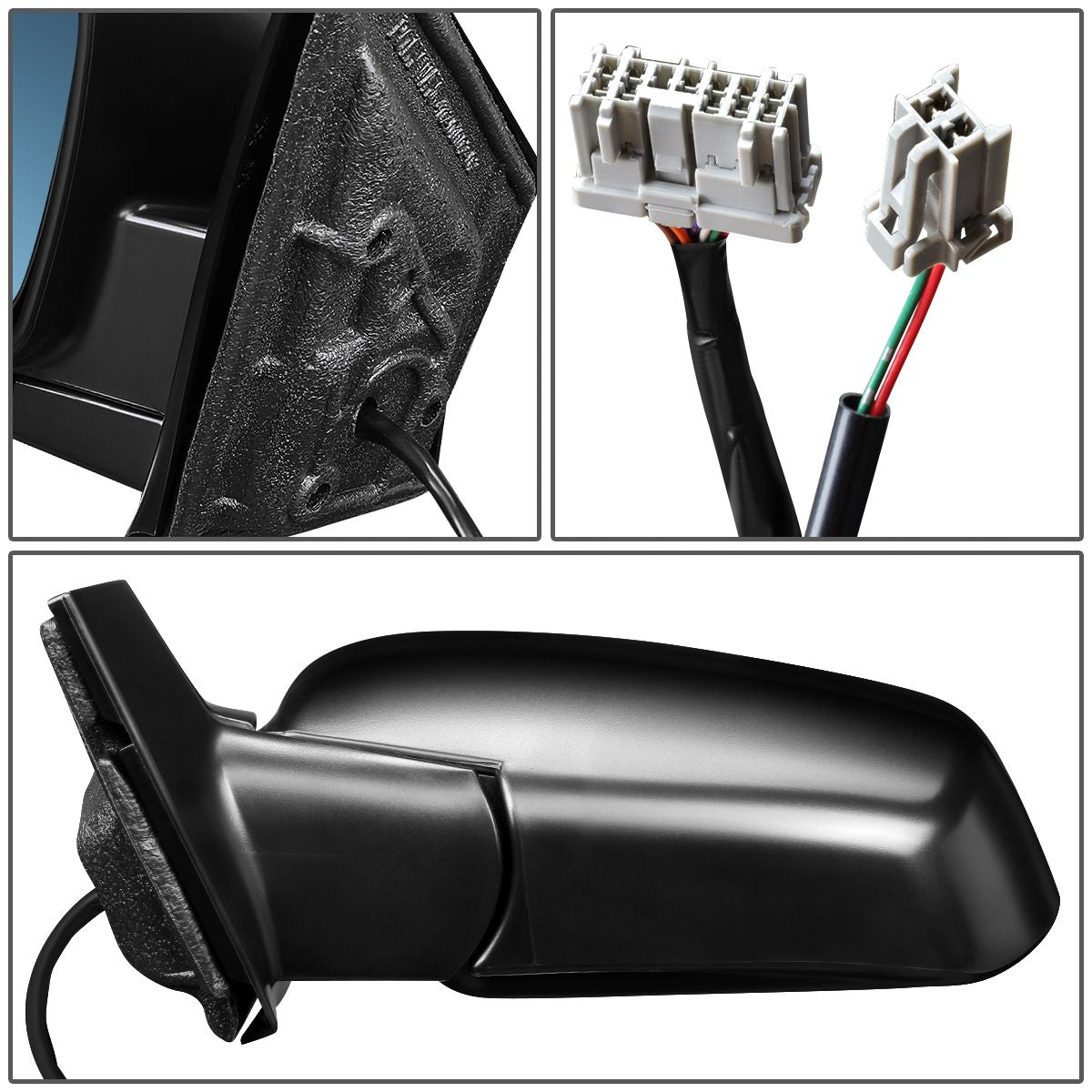 RETROVISOR MIRROR - 02-06 ACURA MDX - POWERED - HEATED - W/ MEMORY - LEFT - OEM - TEXTURED - BLACK