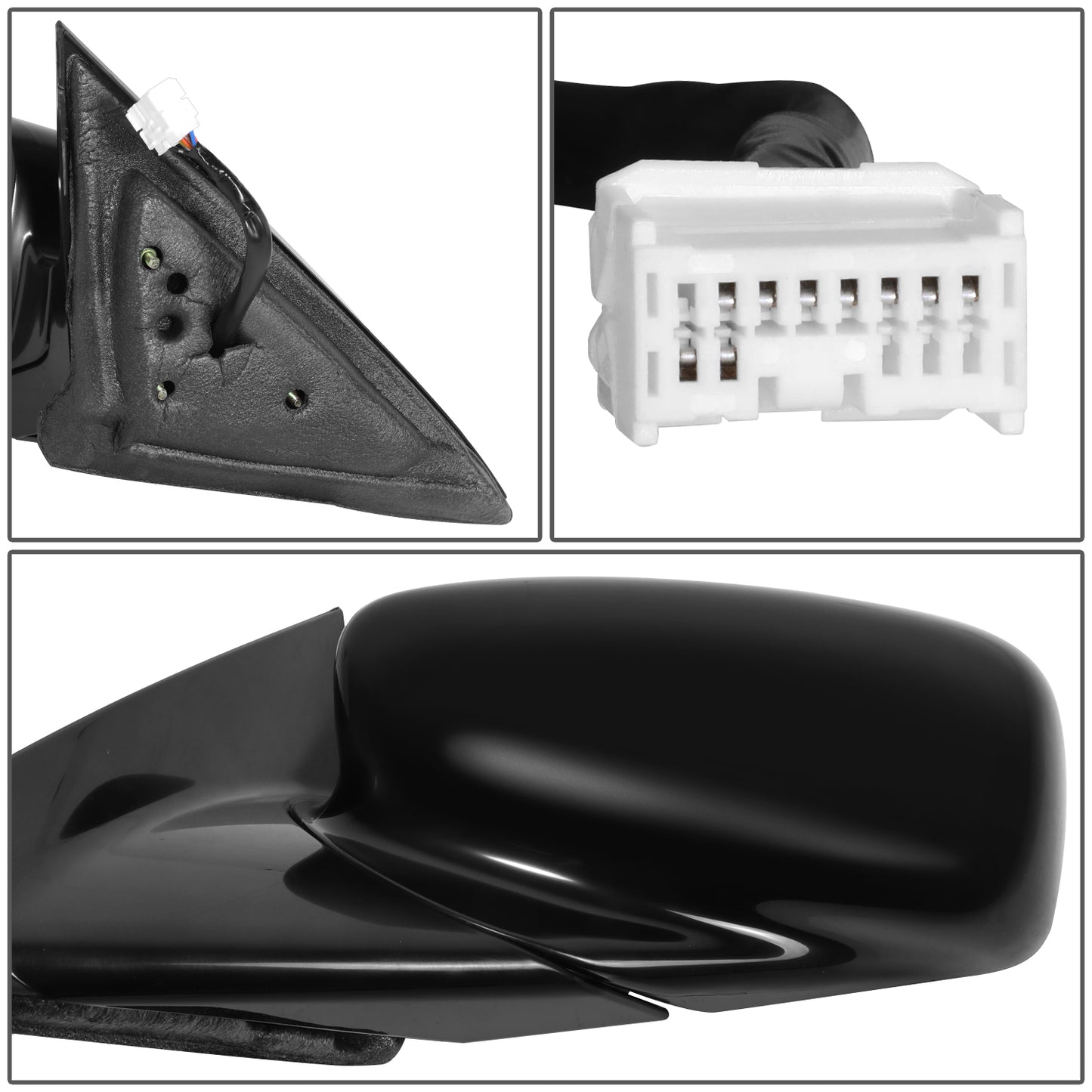 RETROVISOR MIRROR - OE STYLE - ACURA TL 04-05 - WITH POWER WITH HEATED GLASS WITH MEMORY - DRIVER SIDE - PAINT TO MATCH - BLACK