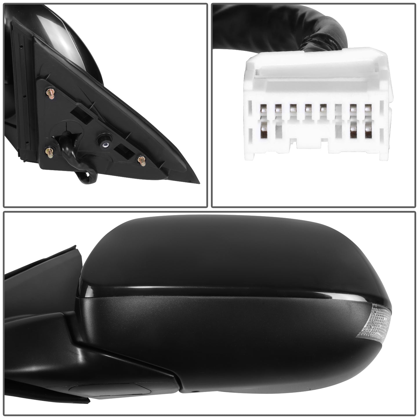 RETROVISOR MIRROR - OE STYLE - ACURA TSX 09-14 - WITH POWER WITH HEATED GLASS WITH MEMORY WITH SIGNAL - DRIVER SIDE - PAINT TO MATCH - BLACK