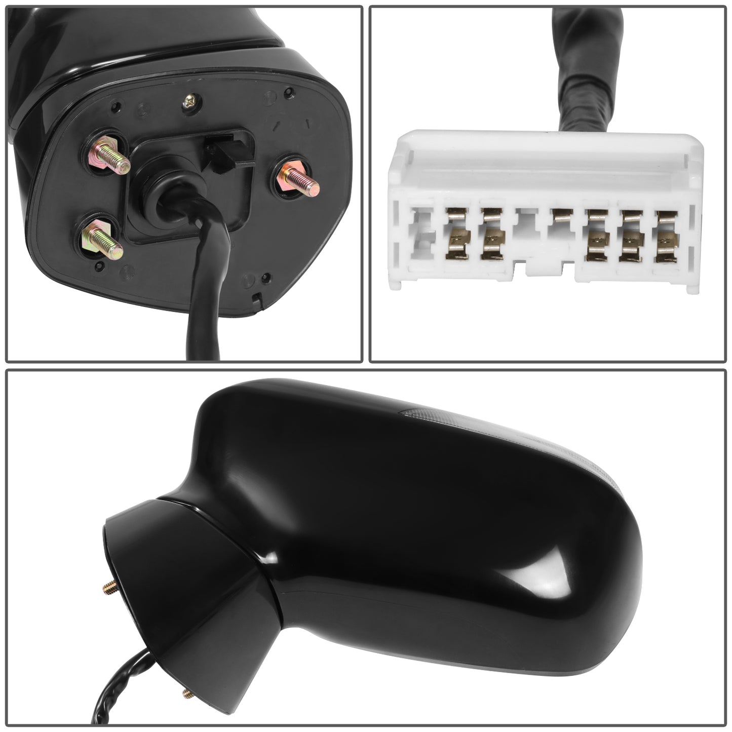 RETROVISOR MIRROR - OE STYLE - ACURA RDX 2007-2009 - WITH POWER WITH HEATED GLASS WITH SIGNAL - DRIVER LEFT SIDE - BLACK