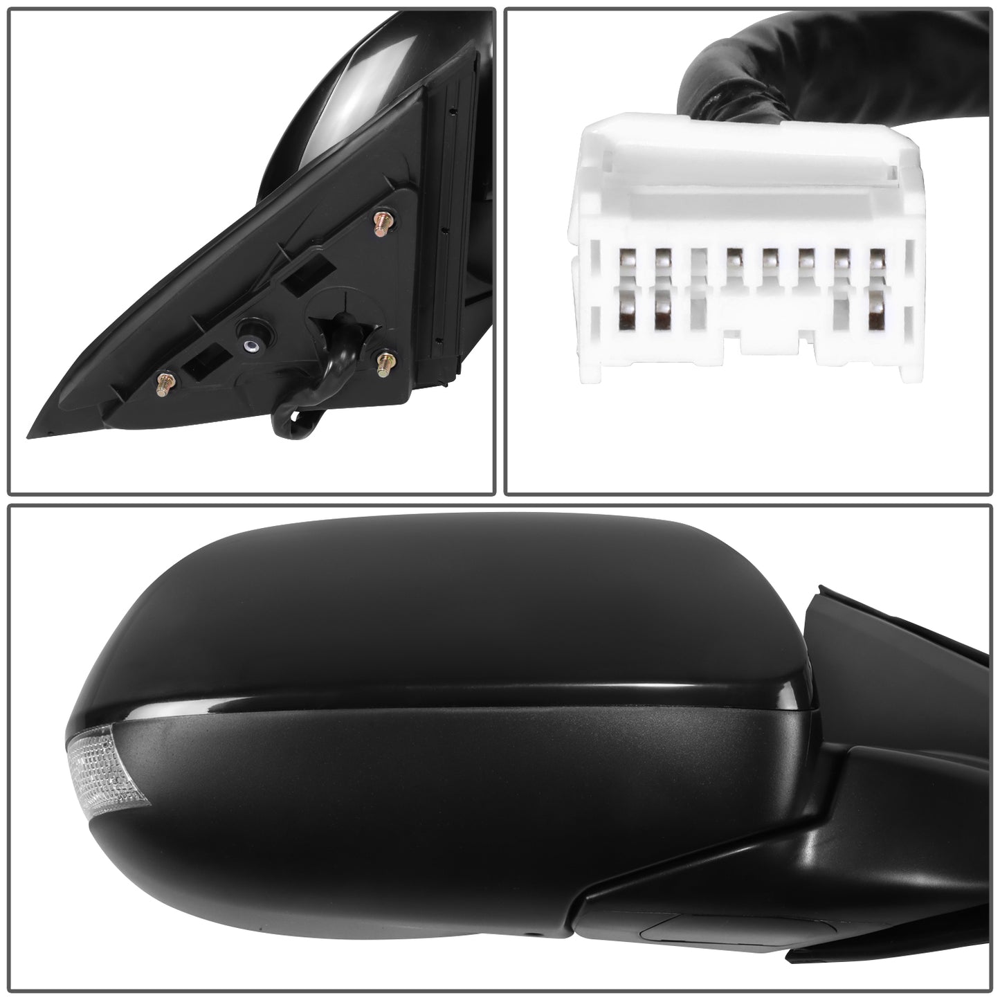 RETROVISOR MIRROR - OE STYLE - ACURA TSX 09-14 - WITH POWER WITH HEATED GLASS WITH MEMORY WITH SIGNAL - PASSENGER SIDE - PAINT TO MATCH - BLACK