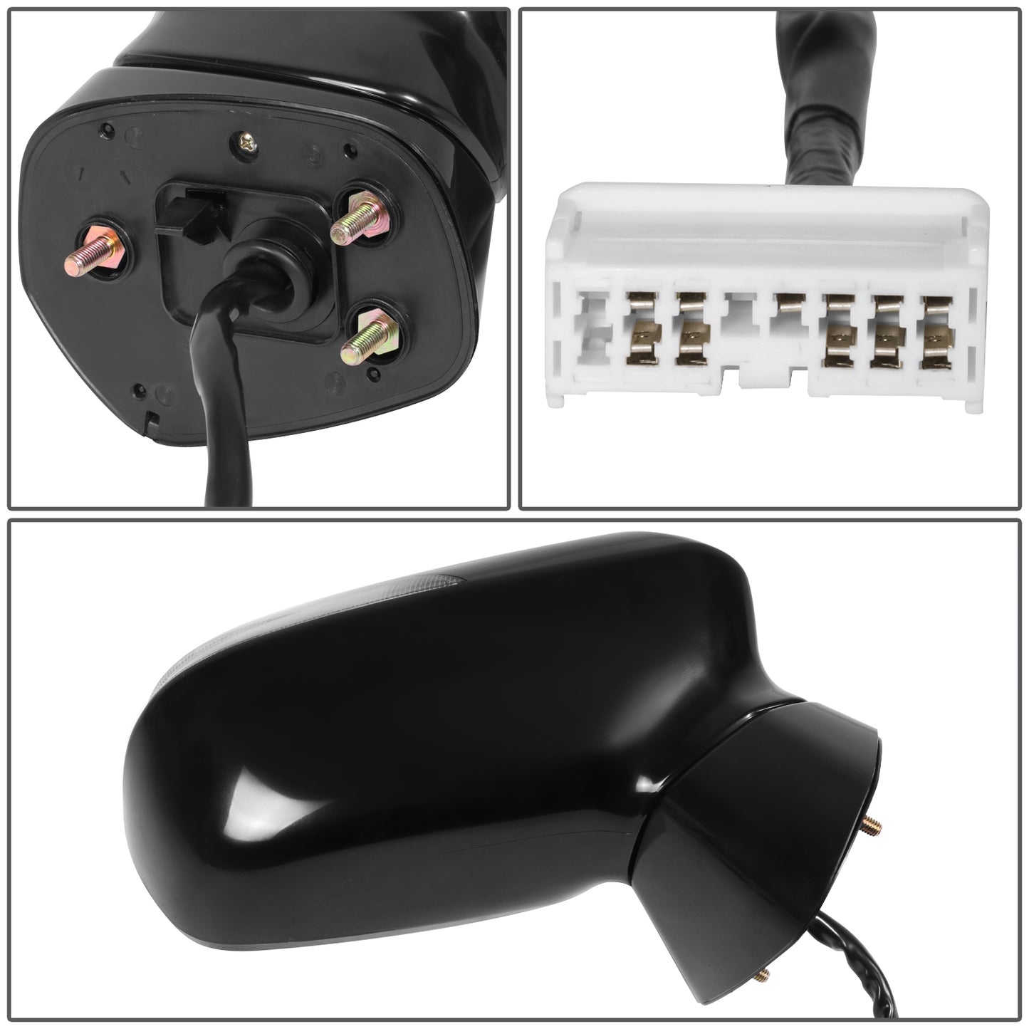 RETROVISOR MIRROR - OE STYLE - ACURA RDX 2007-2009 - WITH POWER WITH HEATED GLASS WITH SIGNAL - PASSENGER RIGHT SIDE - BLACK