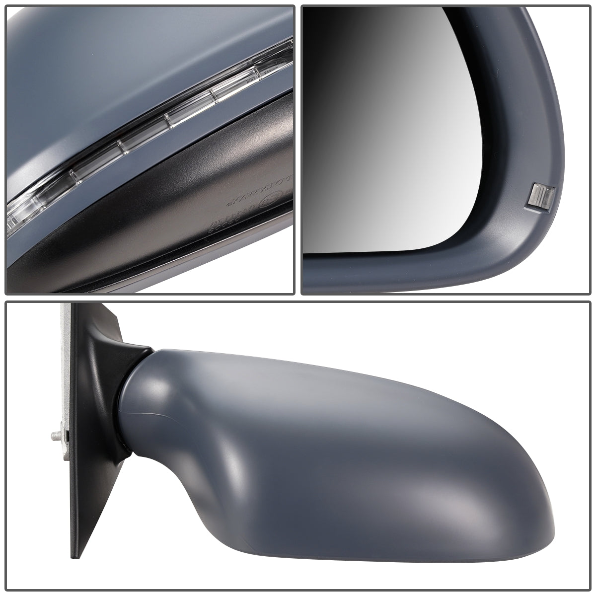 RETROVISOR MIRROR - 09-10 AUDI A3 - POWERED - HEATED - W/ SIGNAL - W/O DIMMER - FOLDING - OEM - RIGHT - PRIMED GREY