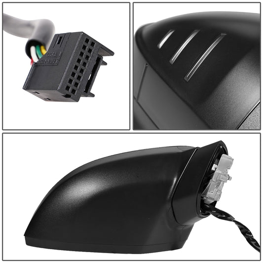 RETROVISOR MIRROR - 17-19 AUDI A4, A4 ALLROAD, S4 - POWERED - HEATED - W/ SIGNAL - FOLDING - W/O LANE DEPARTURE - OEM - RIGHT - PRIMED BLACK