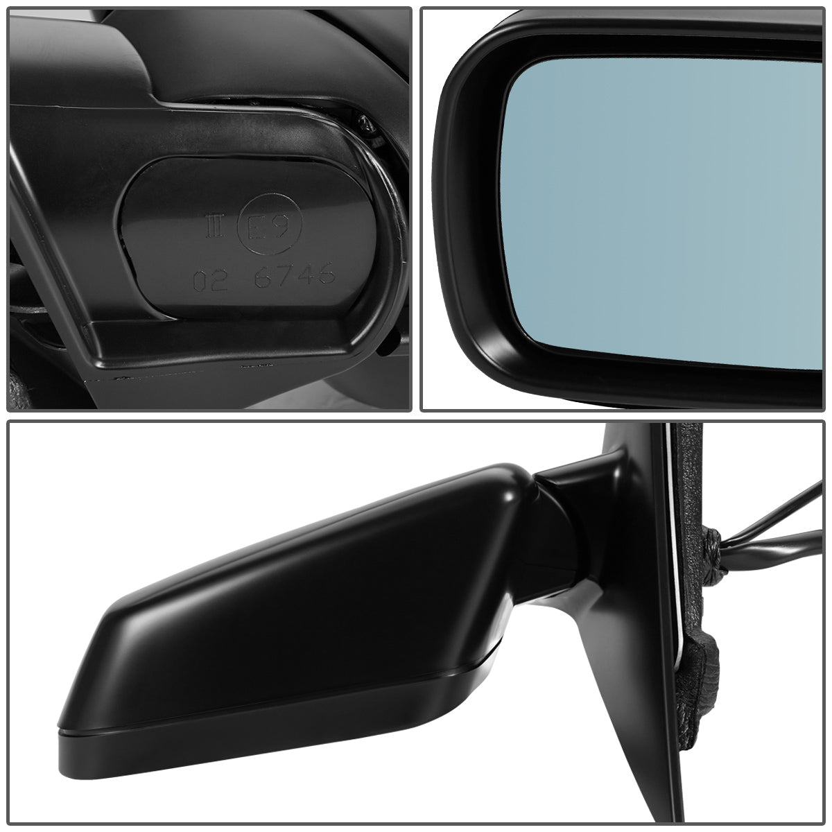 RETROVISOR MIRROR - 02-05 BMW 320I, 325I, 02-06 BMW330I SEDAN, 99-00 BMW 323I - POWERED - HEATED - FOLDING - OEM - LEFT - PRIMED BLACK