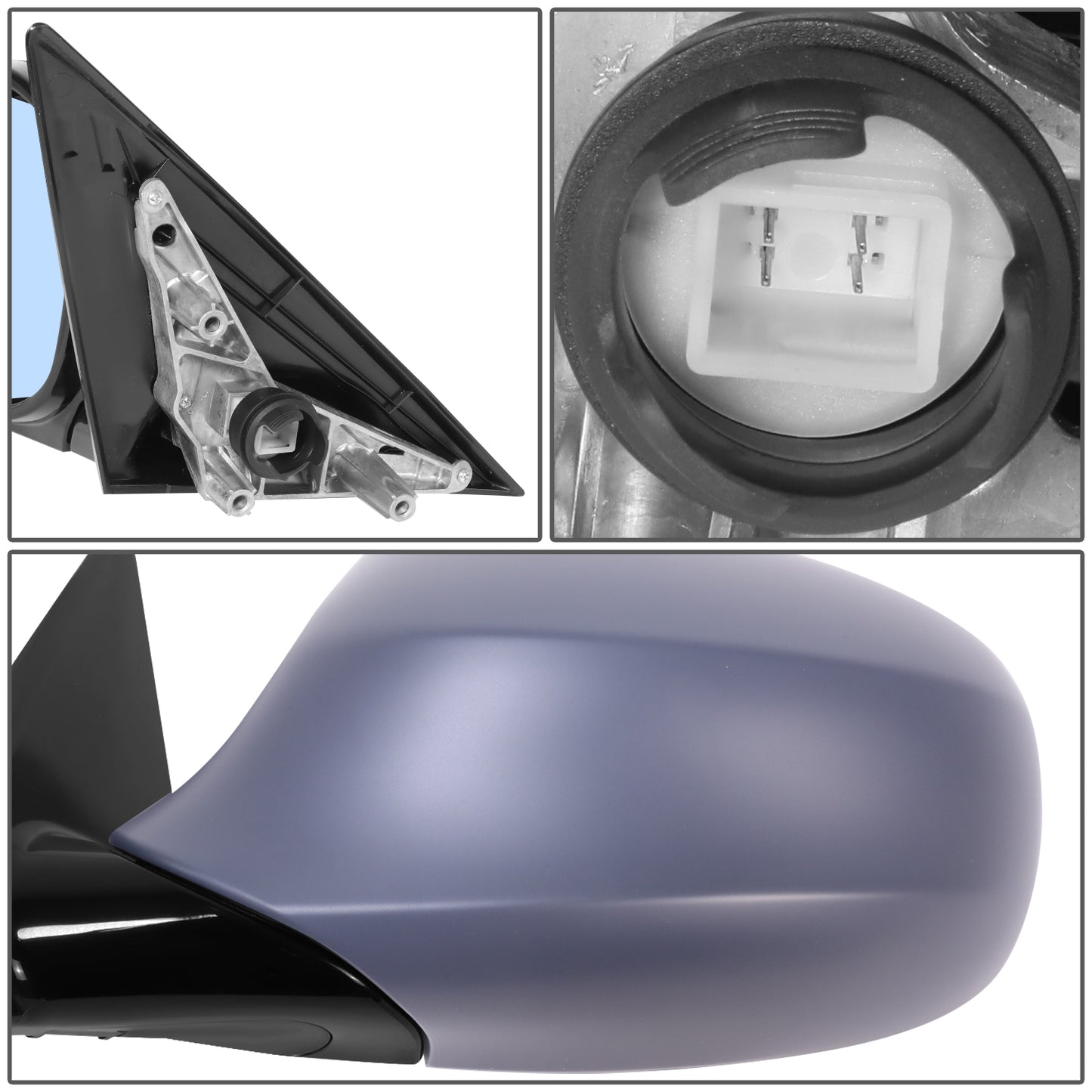 RETROVISOR MIRROR - OE STYLE - BMW 328I 09-12 - BMW 328I XDRIVE 09-12 - BMW 335I 09-12 - BMW 335I XDRIVE 09-12 - BMW 335D 09-12 - WITH POWER WITH HEATED BLUE GLASS WITH SHADOW LANE - DRIVER SIDE - PAINT TO MATCH - BLACK