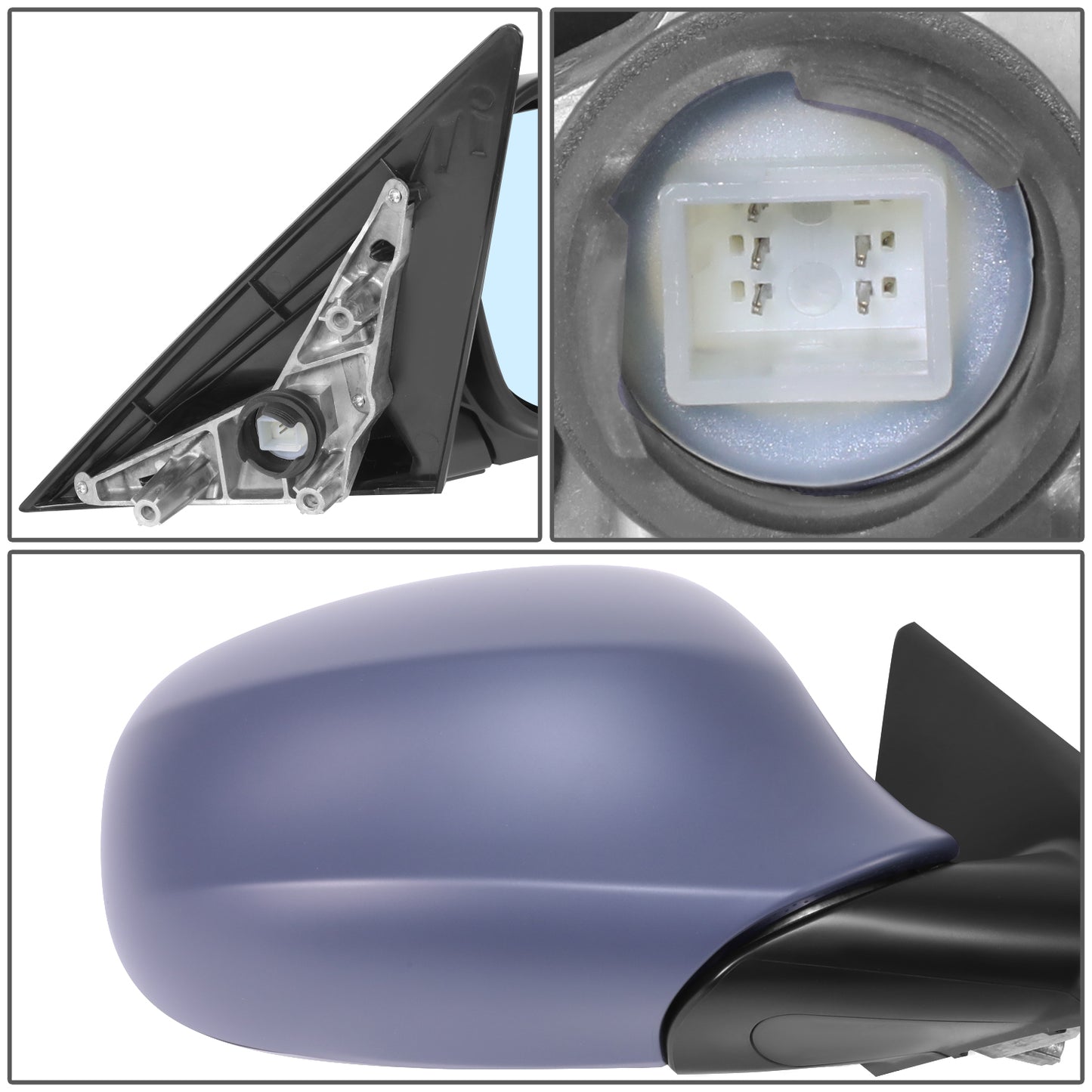 RETROVISOR MIRROR - OE STYLE - BMW 328I 2009-2012 - BMW 328I XDRIVE 2009-2012 - BMW 335I 2009-2012 - BMW 335I XDRIVE 2009-2012 - BMW 335D 2009-2012 - WITH POWER WITH HEATED BLUE GLASS - PASSENGER RIGHT SIDE - BLACK