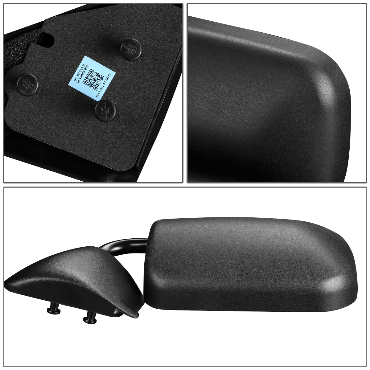 RETROVISOR MIRROR - 94-97 DODGE RAM 1500, 2500, 3500 - MANUAL - OEM - LEFT - TEXTURED/BLACK