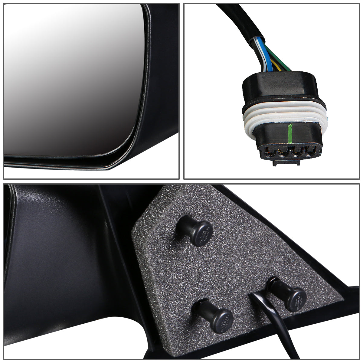 RETROVISOR MIRROR - 95-99 DODGE NEON / 95-99 PLYMOUTH NEON - POWERED - OEM - LEFT - TEXTURED/BLACK