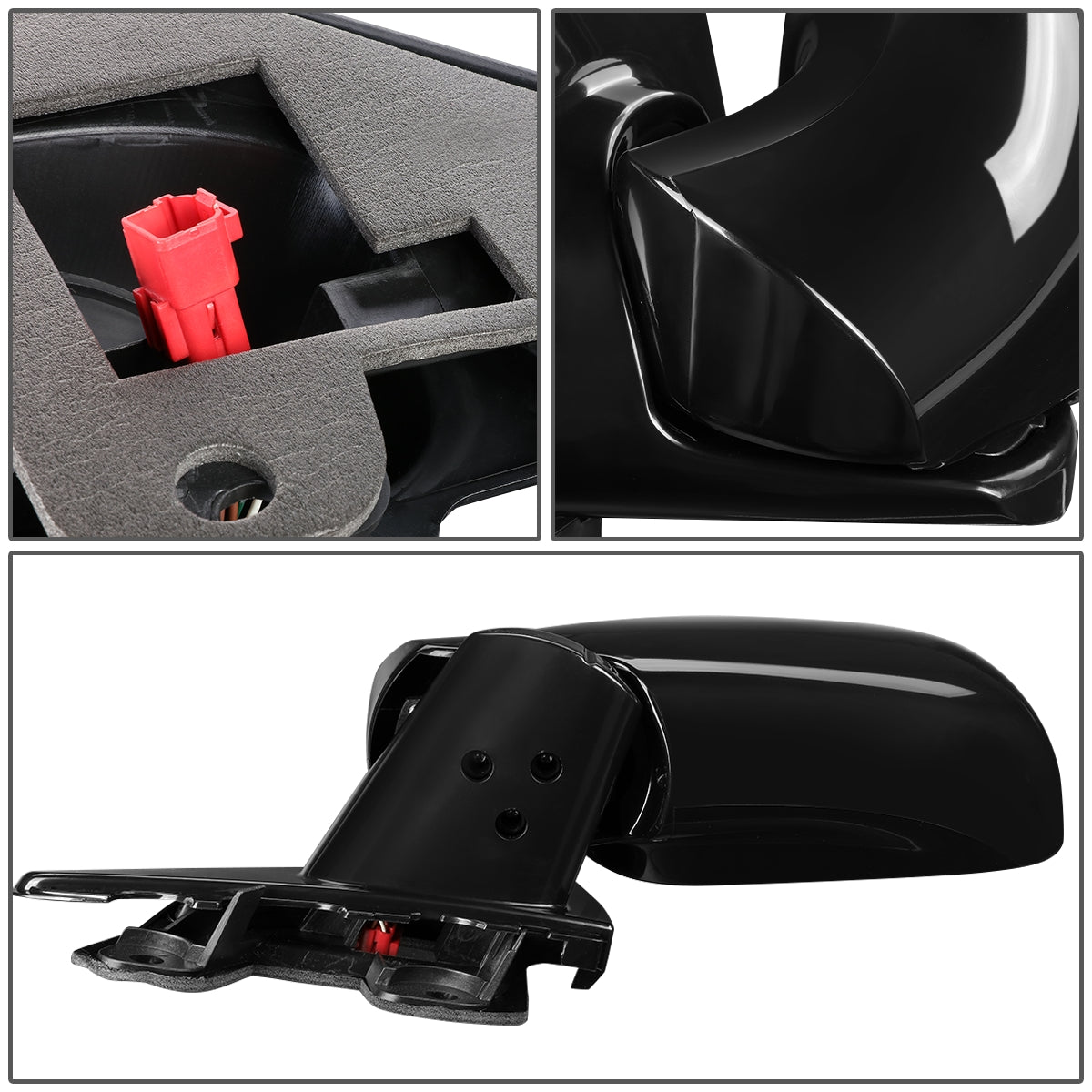 RETROVISOR MIRROR - 96-00 CHRYSLER TOWN&COUNTRY / 96-00 DODGE CARAVAN / 96-00 PLYMOUTH GRAND VOYAGER, PLYMOUTH VOYAGER - MANUAL - FOLDING - OEM - LEFT - PAINTABLE -BLACK