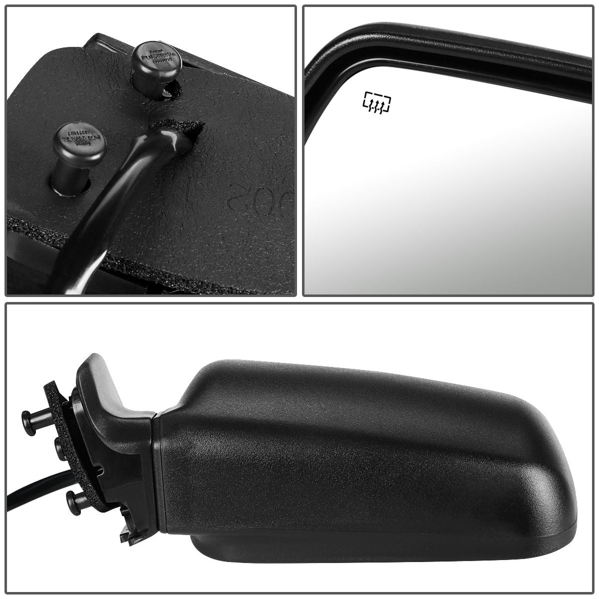 RETROVISOR MIRROR - 96-98 JEEP GRAND CHEROKEE - POWERED - HEATED - OEM - LEFT - PAINTABLE - BLACK