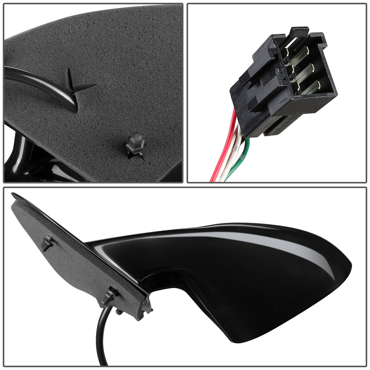 RETROVISOR MIRROR - 95-00 CHRYSLER CIRRUS / 95-00 DODGE STRATUS / 96-00 PLYMOUTH BREEZE - POWERED - HEATED - OEM - LEFT - PAINTABLE - BLACK