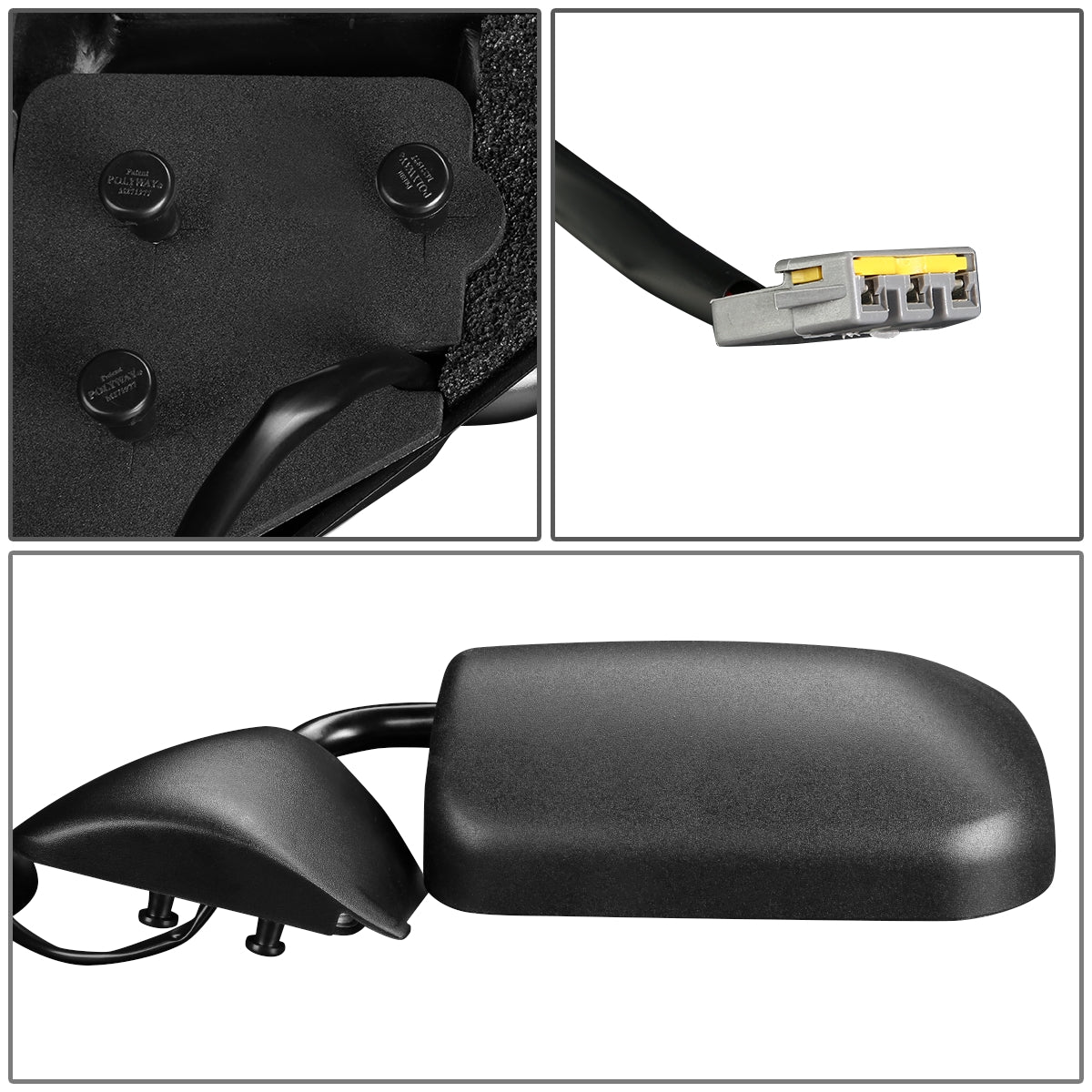 RETROVISOR MIRROR - 94-97 DODGE RAM 1500 2500 3500 - POWERED - OEM - LEFT - TEXTURED/BLACK