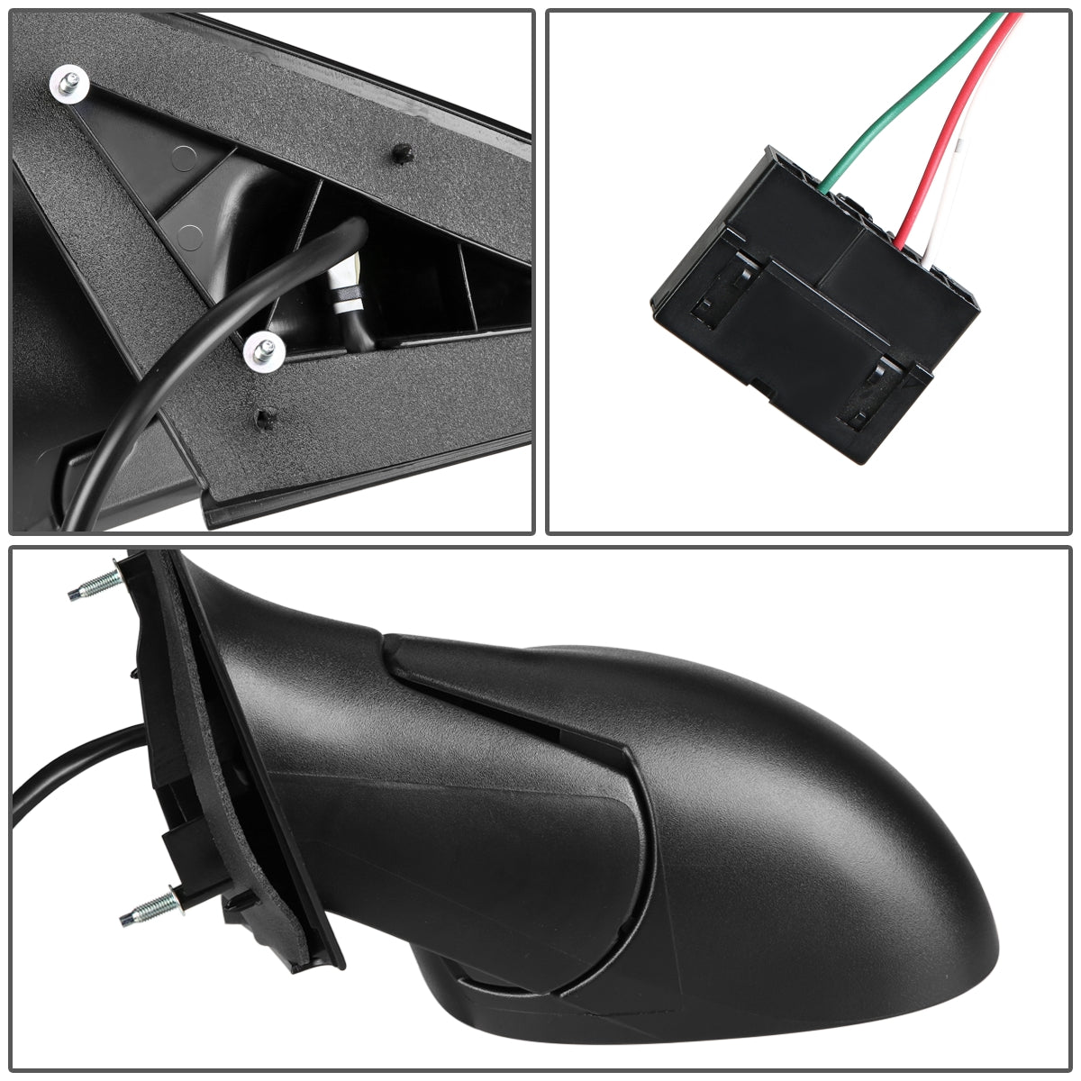 RETROVISOR MIRROR - 00-02 DODGE NEON / 00-01 PLYMOUTH NEON - POWERED - OEM - LEFT - TEXTURED/BLACK