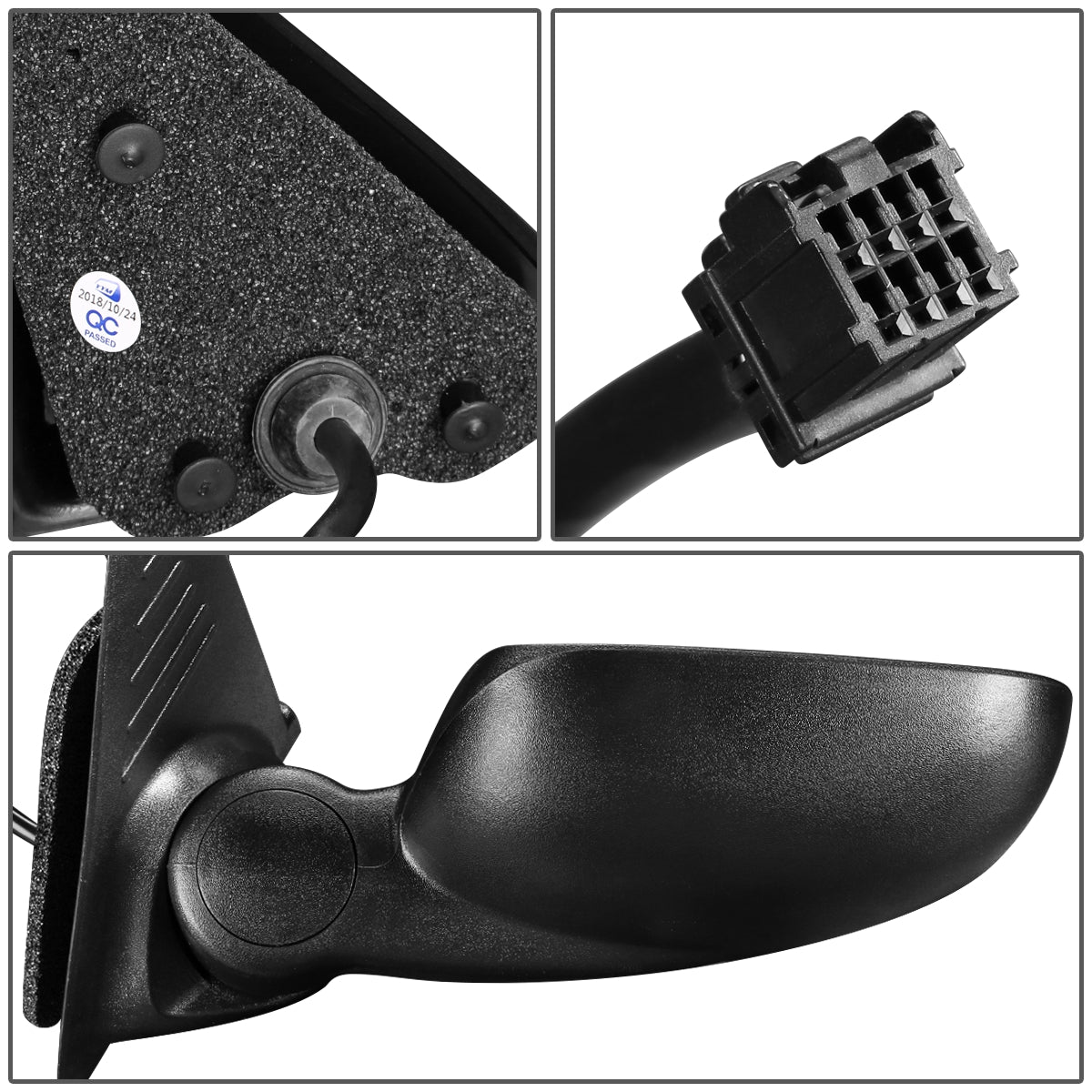 RETROVISOR MIRROR - 02-07 JEEP LIBERTY - POWERED - OEM - LEFT - TEXTURED/BLACK