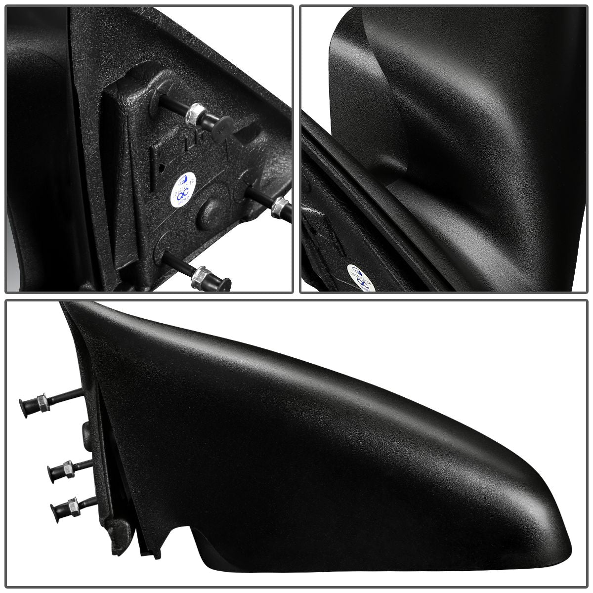 RETROVISOR MIRROR - 06-09 MITSUBISHI RAIDER / 05-10 DODGE DAKOTA / 11 RAM DAKOTA - MANUAL - OEM - LEFT - TEXTURED/BLACK