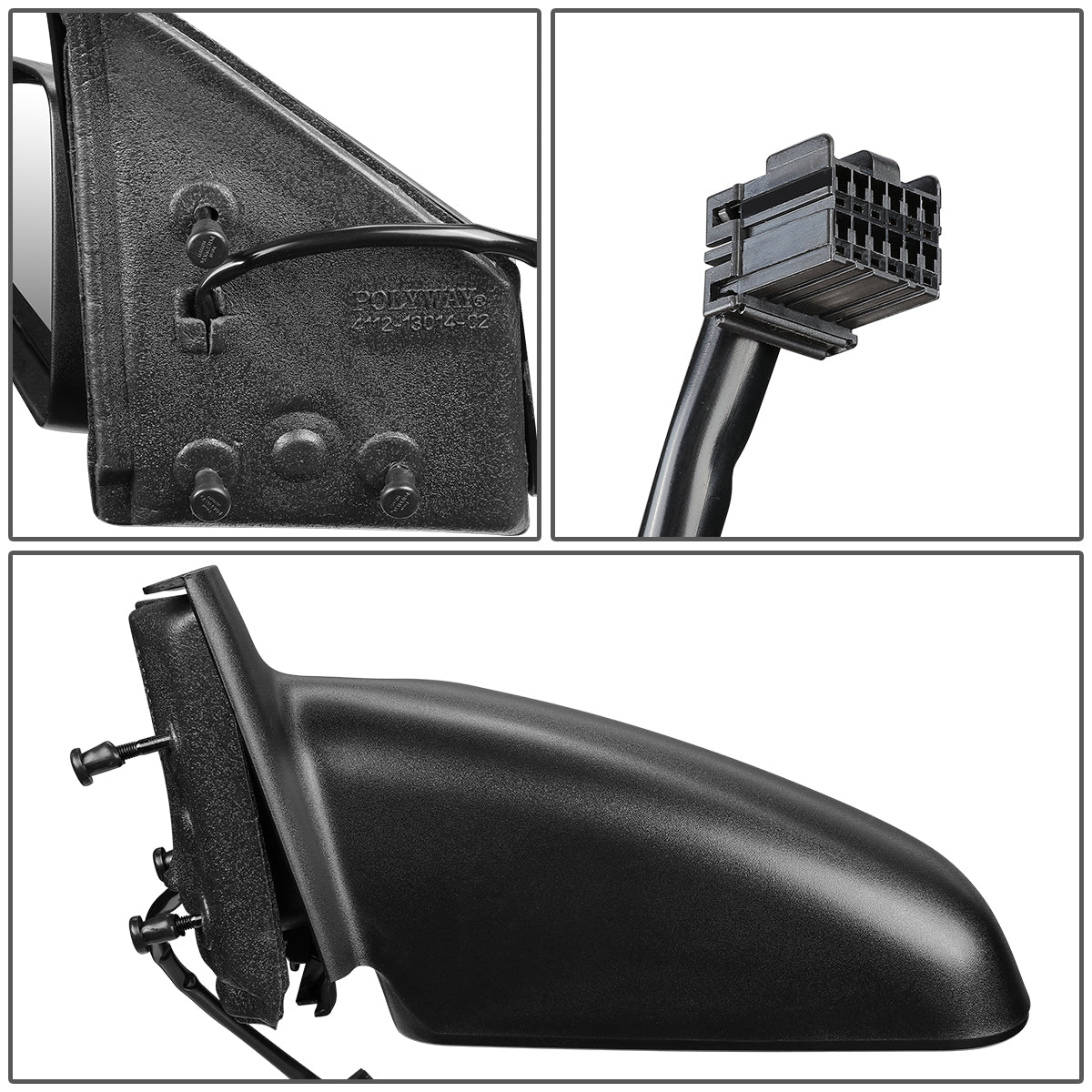 RETROVISOR MIRROR - 04-09 DODGE DURANGO - POWERED - OEM - LEFT - TEXTURED/BLACK