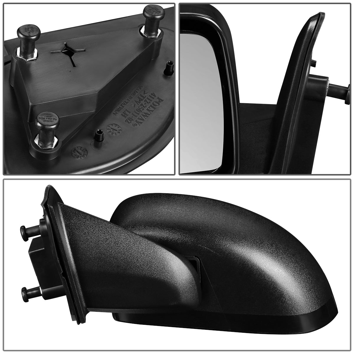 RETROVISOR MIRROR - 07-17 JEEP COMPASS - MANUAL - OEM - LEFT - TEXTURED/BLACK