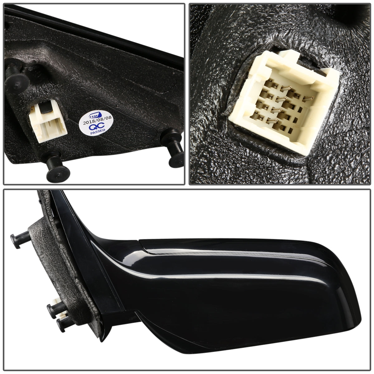 RETROVISOR MIRROR - 07-10 CHRYSLER SEBRING - POWERED - HEATED - OEM - LEFT - PAINTABLE - BLACK