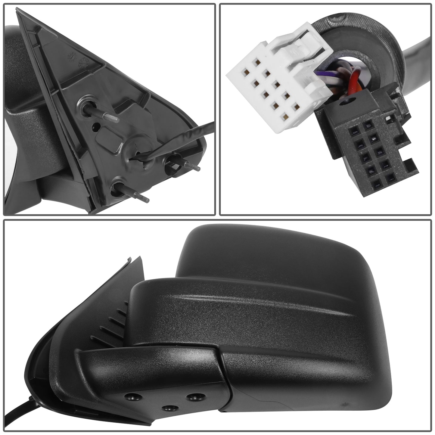 RETROVISOR MIRROR - OE STYLE - JEEP LIBERTY 08-12 - WITH POWER FOLD WITH MEMORY WITH HEATED GLASS - DRIVER SIDE - PAINT TO MATCH - BLACK