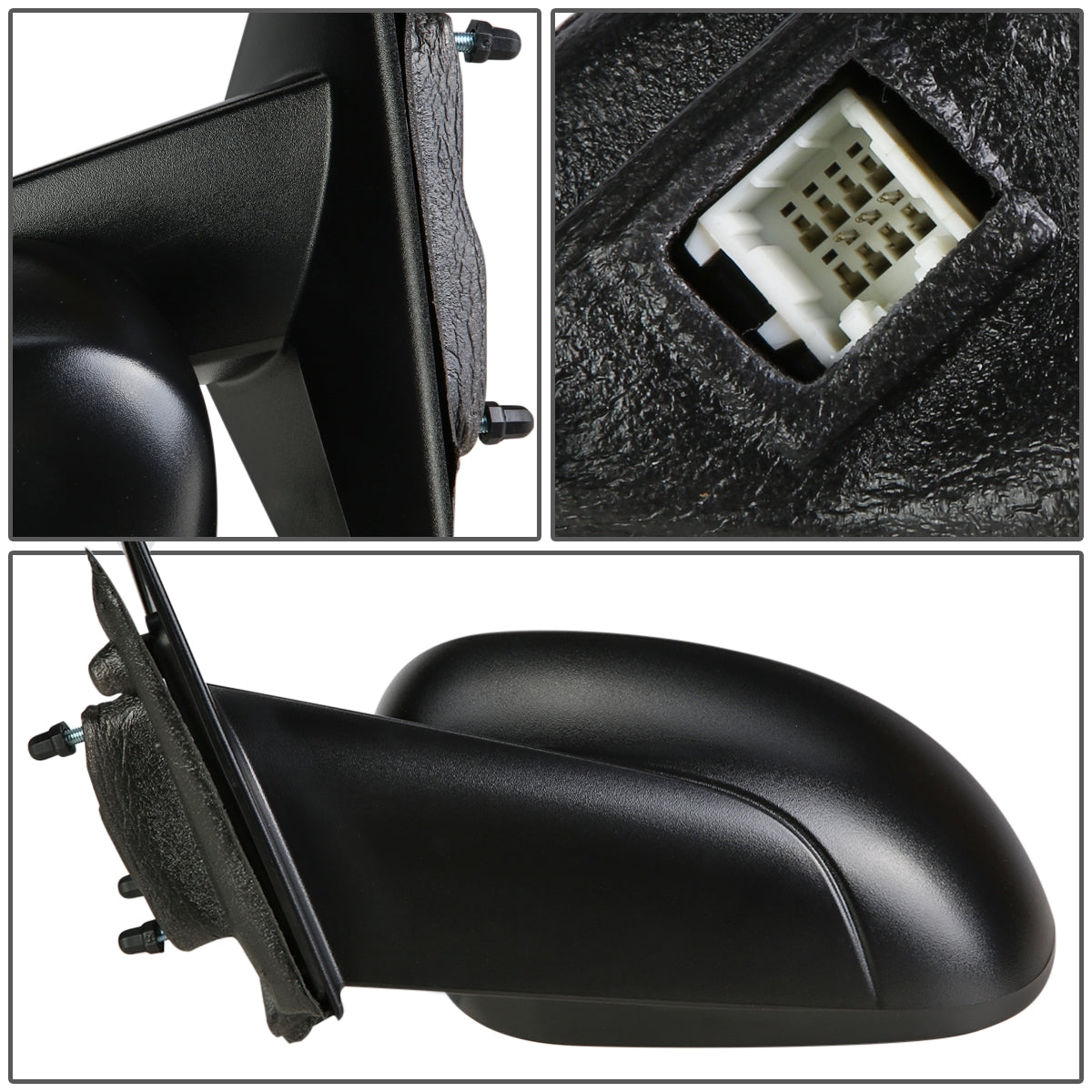 RETROVISOR MIRROR - 07-10 CHRYSLER 300 / 06-10 DODGE CHARGER / 05-08 DODGE MAGNUM - POWERED - OEM - LEFT - TEXTURED/BLACK