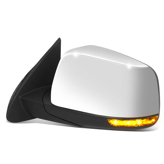RETROVISOR MIRROR - OE STYLE - DODGE DURANGO 11-22 - WITH POWER WITH HEATED GLASS WITH TURN SIGNAL CHROME COVER - DRIVER SIDE - SMOOTH - BLACK / CHROME