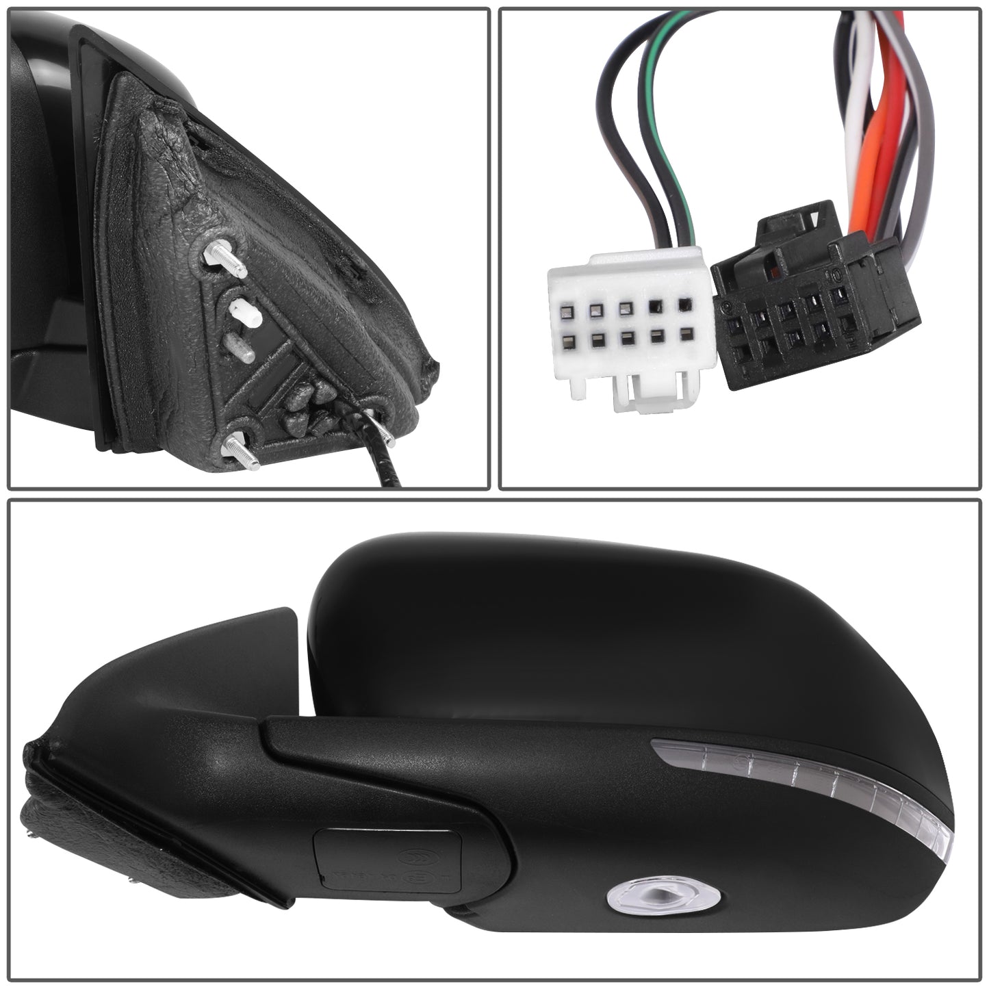 RETROVISOR MIRROR - OE STYLE - JEEP CHEROKEE 14-18 - WITH POWER WITH HEATED GLASS WITH TURN SIGNAL - DRIVER SIDE - PAINT TO MATCH - BLACK