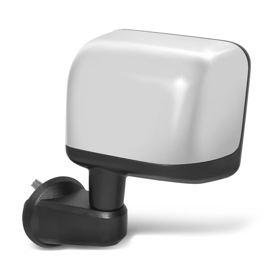 RETROVISOR MIRROR - OE STYLE - JEEP WRANGLER 14 - WITH POWER WITH HEATED GLASS WITH CHROME COVER - DRIVER SIDE - SMOOTH - BLACK / CHROME