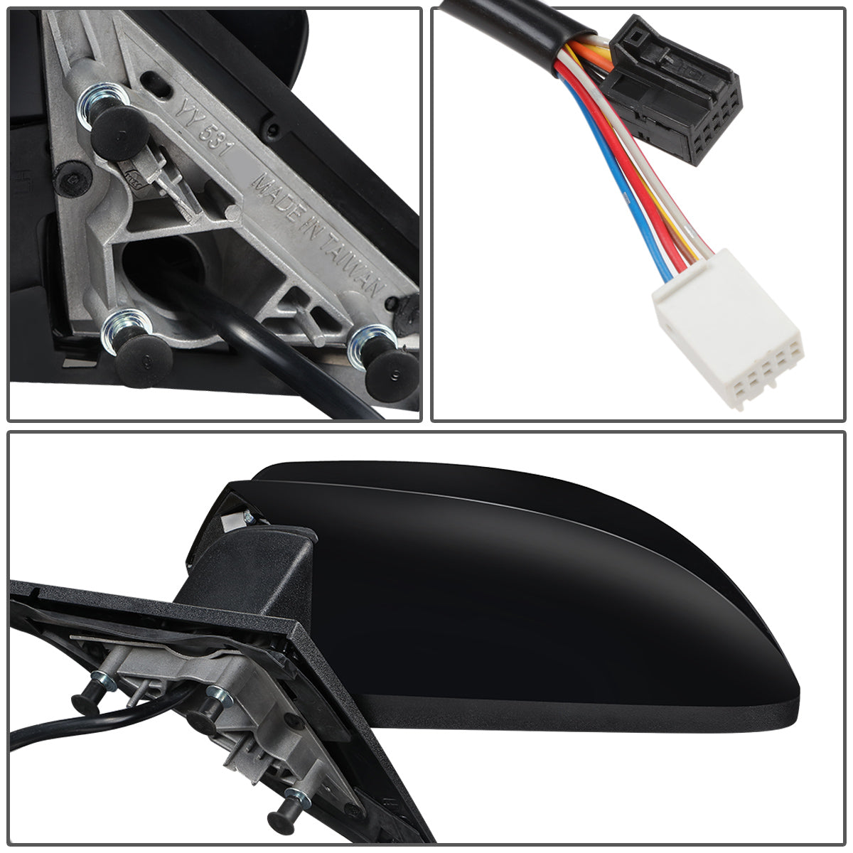 RETROVISOR MIRROR - OEM - 11-14 CHRYSLER 300C - POWERED - HEATED - W MEMORY - W/ FOLDING - W/ BLACK MATERIAL - LEFT